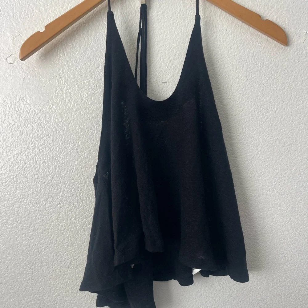 Free People Women’s Long Weekend Knit Halter Tank Black Size Small NWT $58 - Picture 2 of 9
